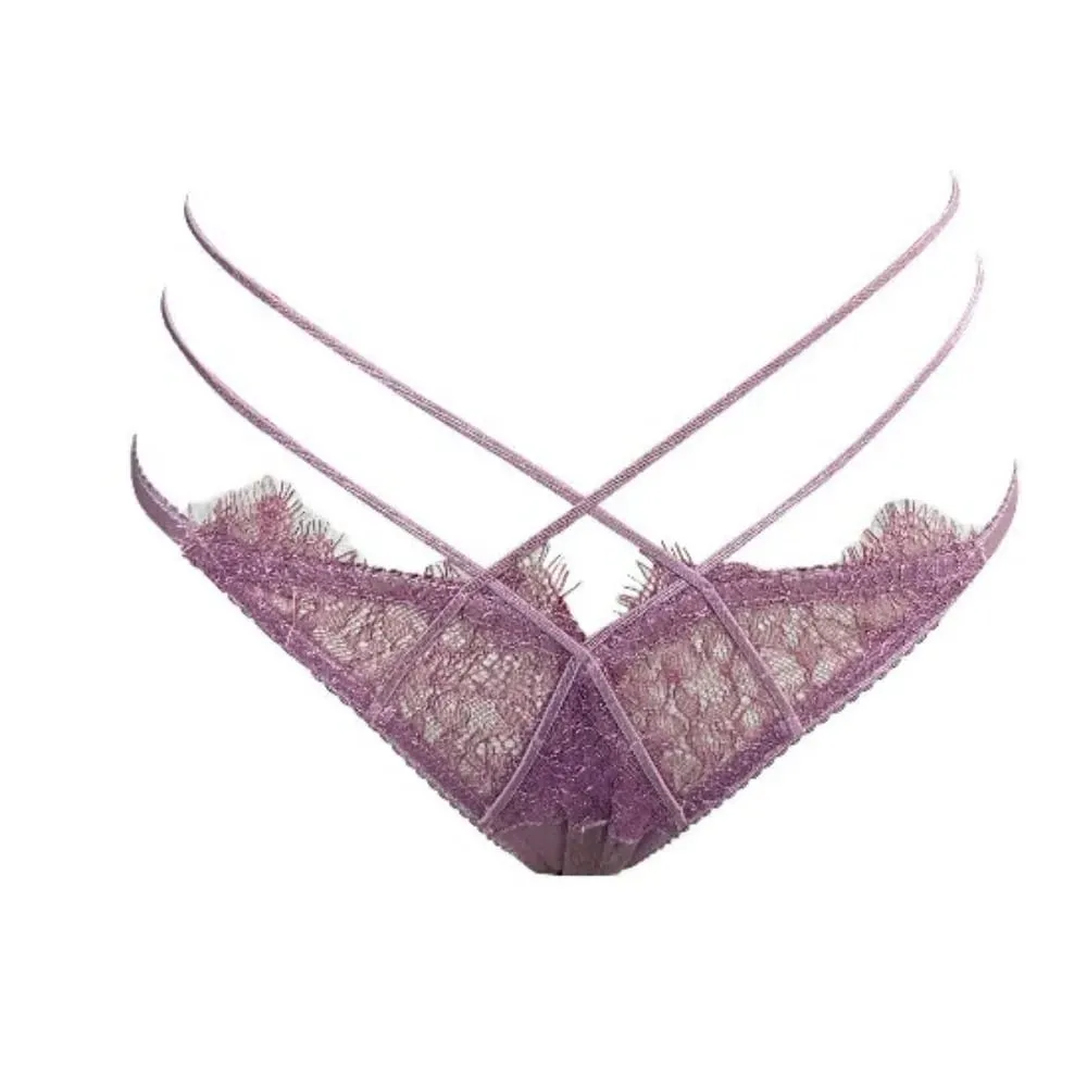 Französisch Spitze Stickerei Cross Strap Dessous Set Mesh Push-Up Bh Panty Hohl Sexy Frauen Intime Unterwäsche Anzug S-XL Party tragen