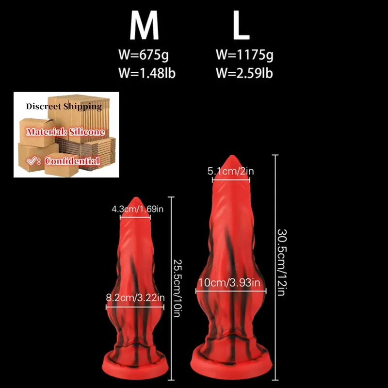 Obrovské silikonové Fantasy Animal Dildo Anální kolík Sexu s prostatou Pro muže Ženy Velký uzel Pes Dildo Přísavka Zátka na kohoutek Sex Toys18