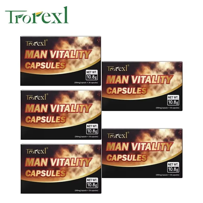 Epimedium Ginseng Capsules Booster for Men Enhance Energy & Endurance Muscle Growth Supplement Non-GMo