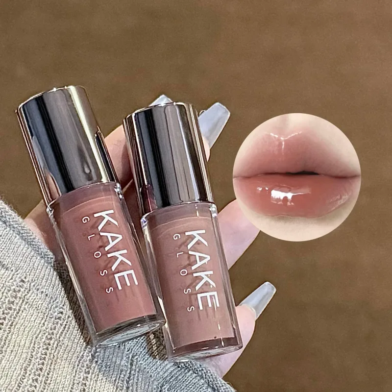 Mirror Liquid Lipstick Moisturizing Jelly Brown Water Light Lip Glaze Sexy Lip Gloss Long Lasting Nude Lip Tint Makeup Cosmetics