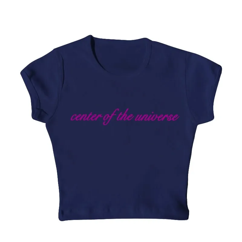 Y2k Crop Top Harajuku Women Letter Print T-Shirts Slim Retro Fashion Camis Grunge Vintage Tee Streetwear Aesthetic Clothing Sexy