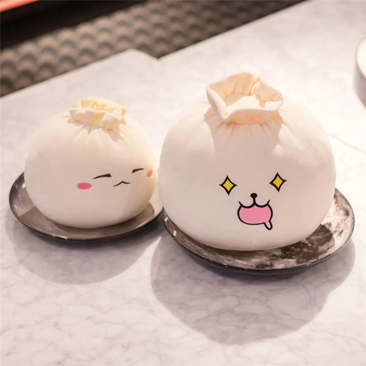 Stuffed Plush Cartoon Dumpling Plush Pillow for Car Room Office Dumpling Plush Pillow Toy Sofa Pillow Soft Back Cushion Ornament