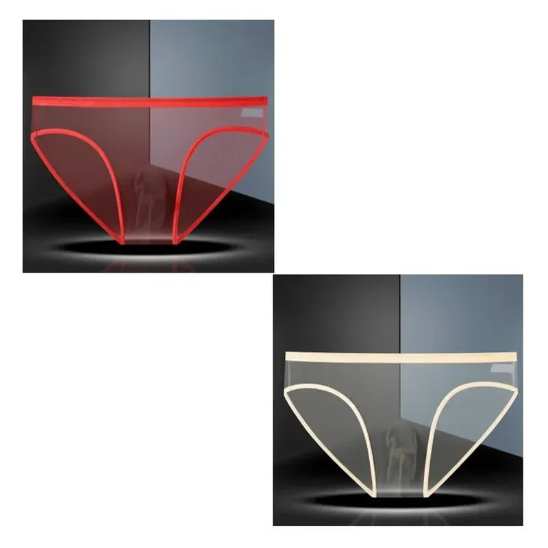 Transparent Underwear Hot Man Pants Ultra-thin Perspective Mid-rise Male Mesh Slips Homme Panties Plus Size — image 21