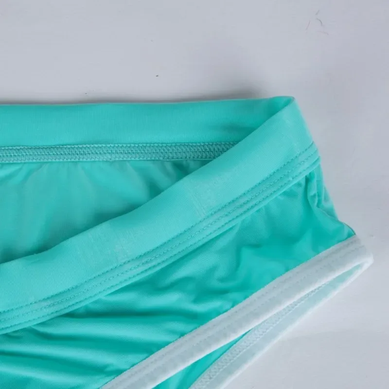 Men's Erotic Briefs Elephant Nose Open Sheath Bikini Gay Sexy Thin Ice Silk Penis Bulge Separate Elastic Quick Dry Sports Tangas