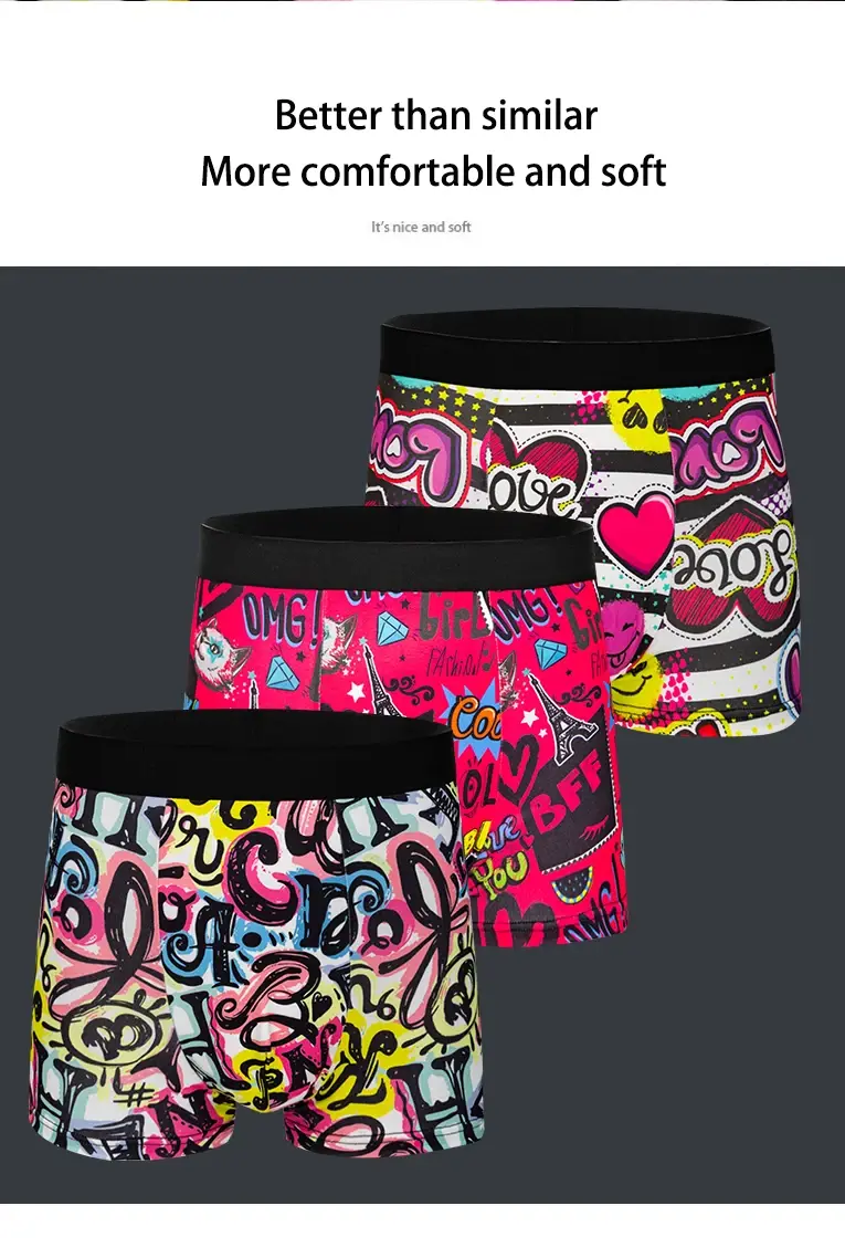 10-pack fashionable men's boxer shorts, comfortable, soft, fashionable, printed, casual and versatile men's underwear 3256808732946334