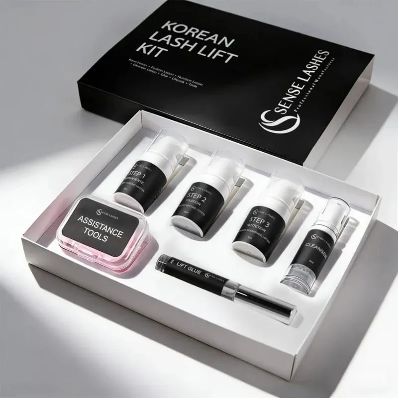 Korean Lash Lift Pro Kit Professional Eyelash Perm Kit for Salon & Home Use Lifting Eyelashes Lasting 6-8 Weeks
