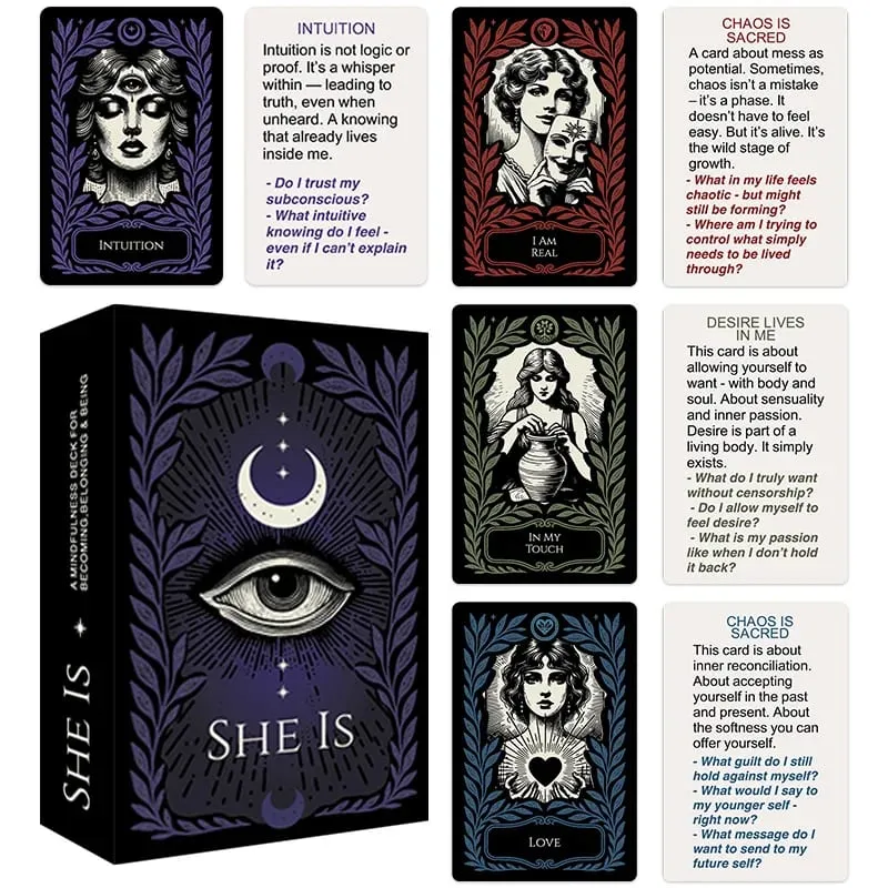 《52 Self-Exploration Mindfulness Cards Inner Growth and Emotional Reflection Cards Women's Self-Awareness Cards》Card Game Board Game a Must-Have Game for Family Gatherings Gift — image 1