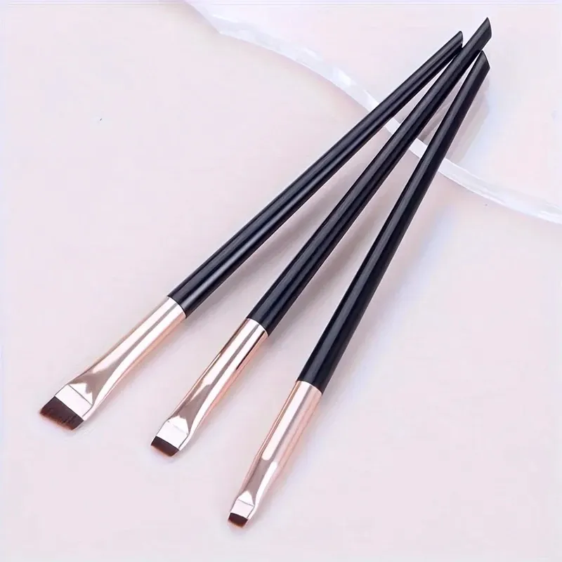 3/6/9/12Pcs Angled Eyeliner Brush Micro-Fine Tip for Brows & Cut Crease Vegan Professional Makeup Brushes