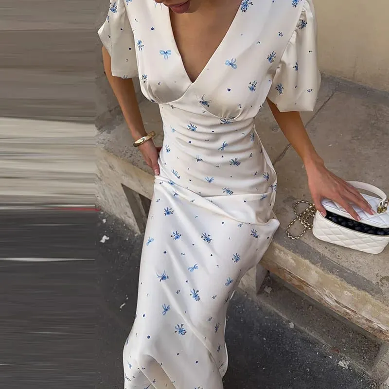Elegante nastro di raso backless abito lungo da donna pieghettato scollo a V fessura abiti da spiaggia da festa 2026 Summer Lady abiti da sera solidi