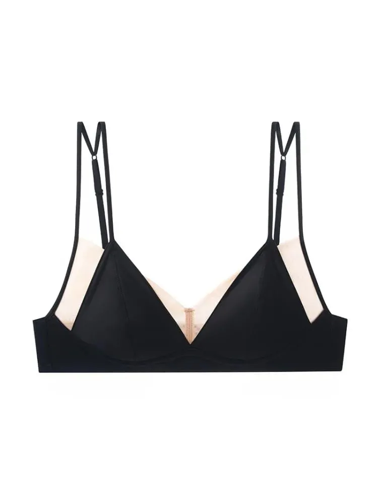 Popular Leopard Pattern Bralette Set Wire Free Soft Padded Small Breast Lift French Minimalist Women Everyday Lingerie 32A-38BC — image 7