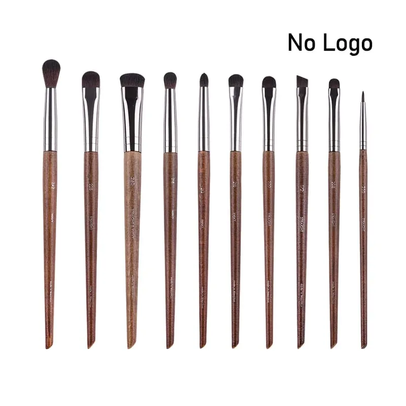 Augen-Make-up-Pinsel aus Naturholz, komplettes Set, Pro Crease Lidschatten-Make-up-Set, zum Verwischen von Textmarkern, Augenbrauen, Lippen- und Wimpernpinsel, praktisch