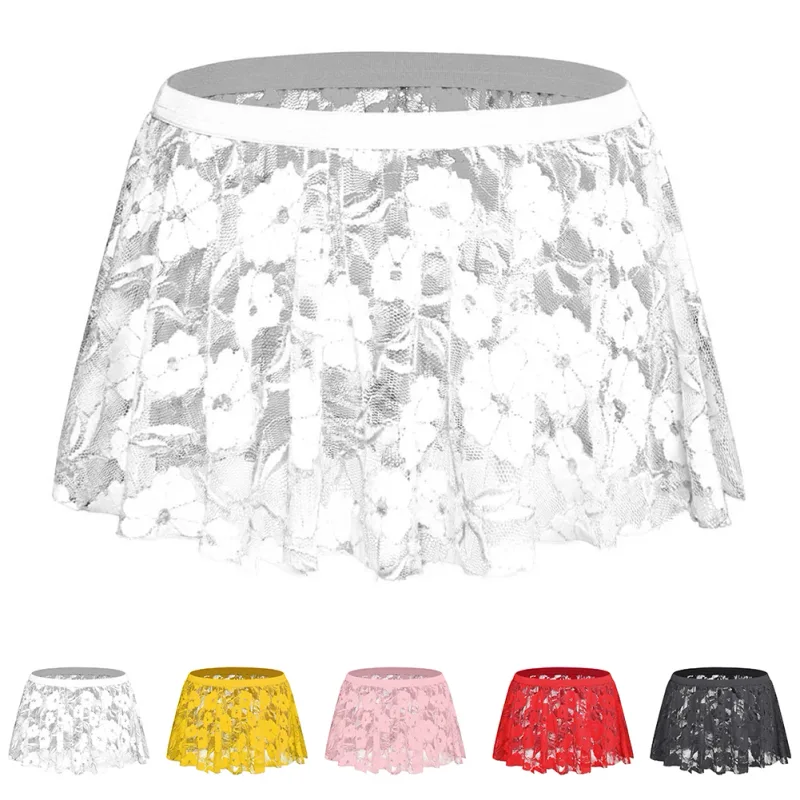 Heren effen kanten rok mesh doorzichtig voor lingerie laag voor opkomst geplooide rokken doorzichtige bodycon bodem voor feestavond