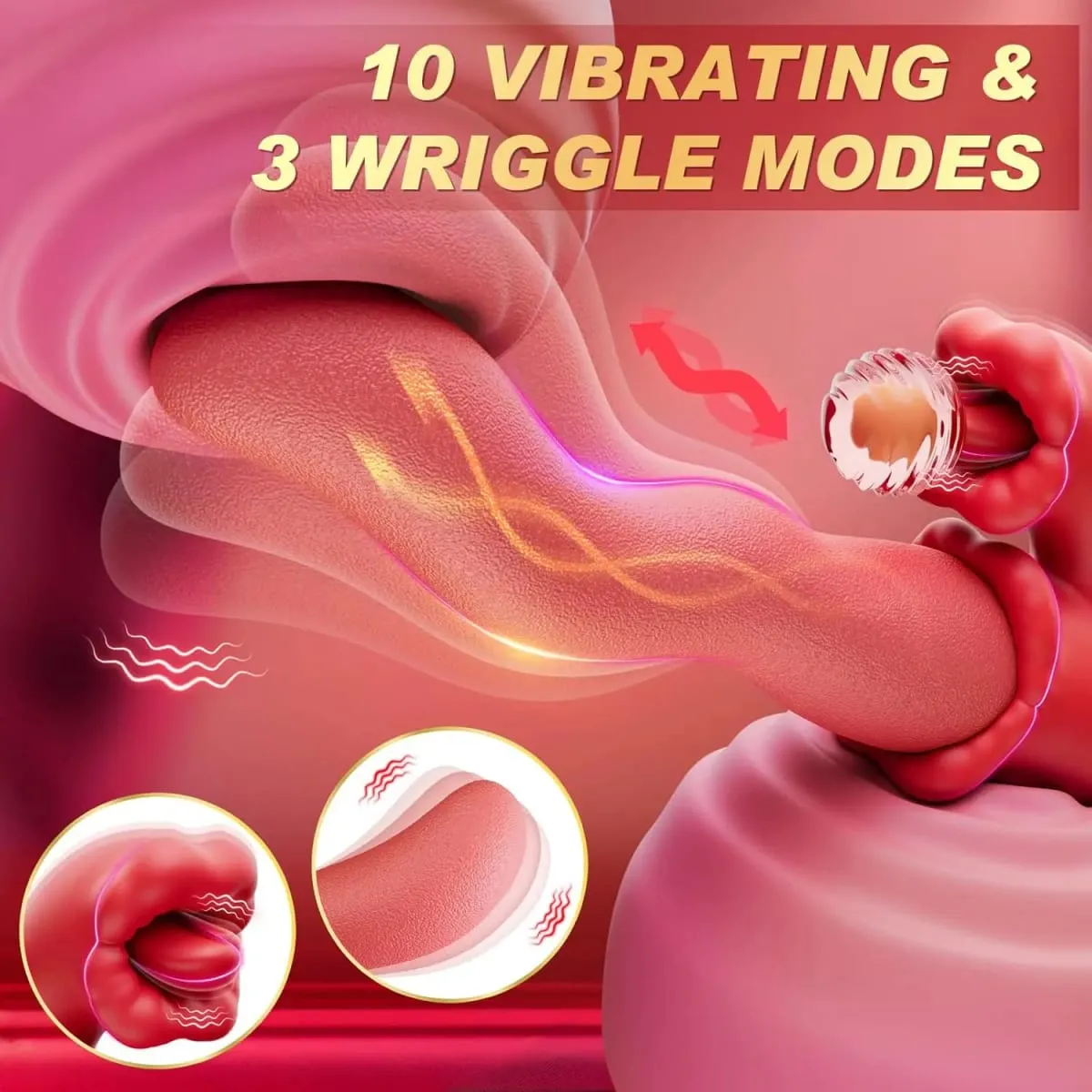 Penggetar 3 IN 1 Gulir Lidah Klitoris untuk Wanita Puting Klit G-spot Stimulator Pemijat Vagina Wanita Mainan Seks Dewasa