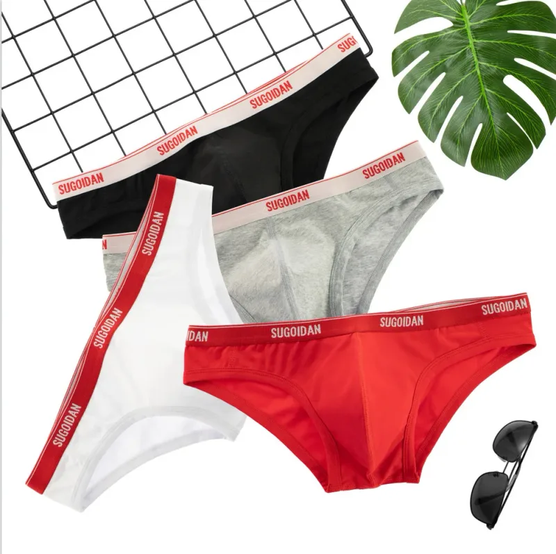 Narrow Belt Cotton Men's Sexy Ultra Low Waist Tight Breathable Men's Triangles Small Underwear Bikini