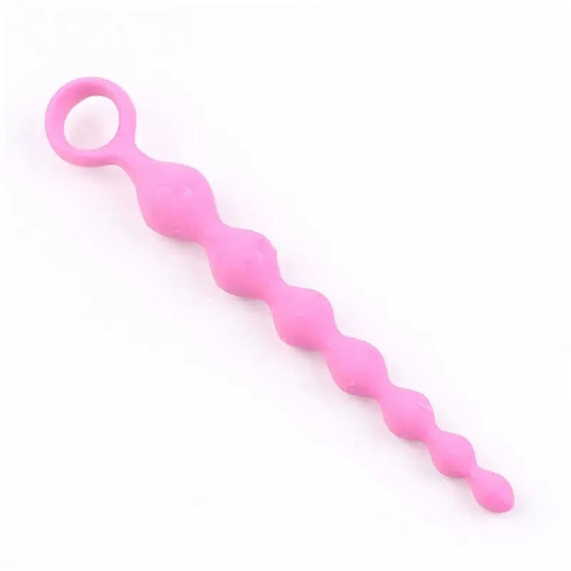 Soft Silicone Anal Dildo with Heart Beads Big Balls G-Spot Stimulating Butt Plugs for Couples Adult Sex Toy Sexy Anal Plug