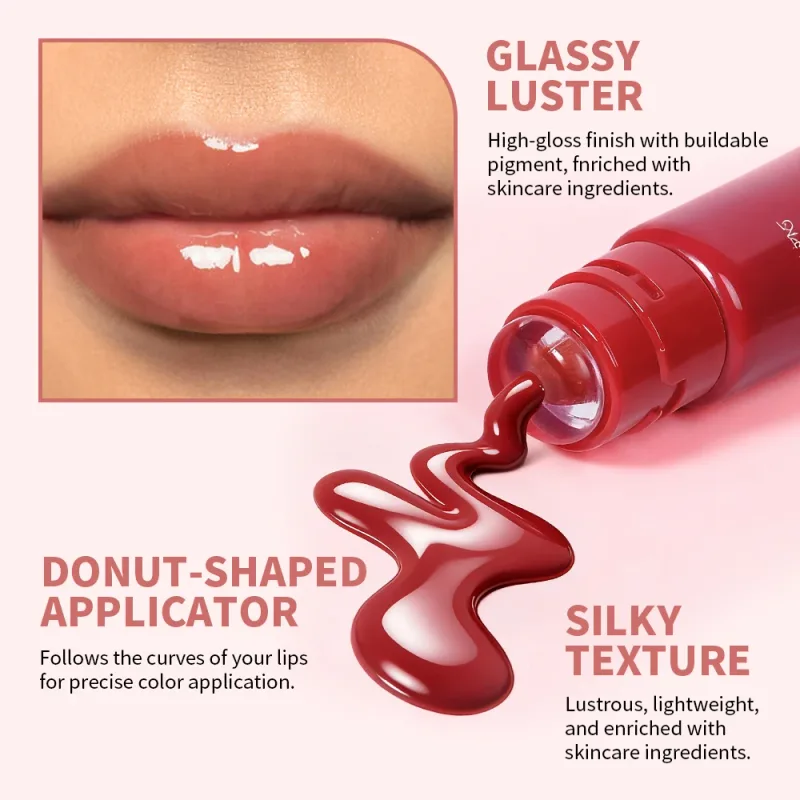 Tinted Lip Serum Glaze Moisturizing High Shine Durable Color Hydrating Lip Care Dewy Peachy Non-Sticky Lip Treatment Soft Makeup — image 4