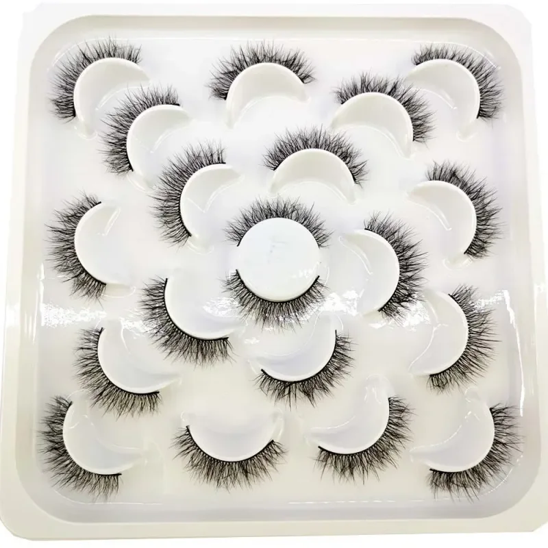 NEW 10 pairs Handmade 3d mink lashes short False Eyelashes Cross Messy Dense Natural Eye Lashes Stage Makeup False Eyelashes