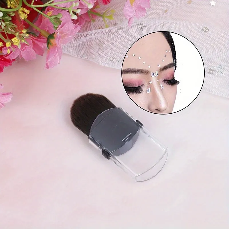 Portable Travel Mini Small Telescopic Blusher Makeup Brush Soft Single Face Foundation Powder Brushes With Lid Cosmetic Tools