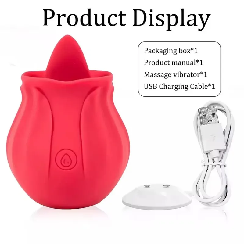 Kraftfull tungslickande vibrator för kvinnor G Spot Clitoris Bröstvårtstimulator Massager Masturbator Sexleksaker för vuxna för par 18+