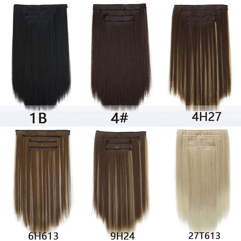 35CM syntetyczne 4 sztuk/zestaw doczepiane włosy klipsy krótka prosta fryzura blond czarne treski żaroodporne sztuczne włosy