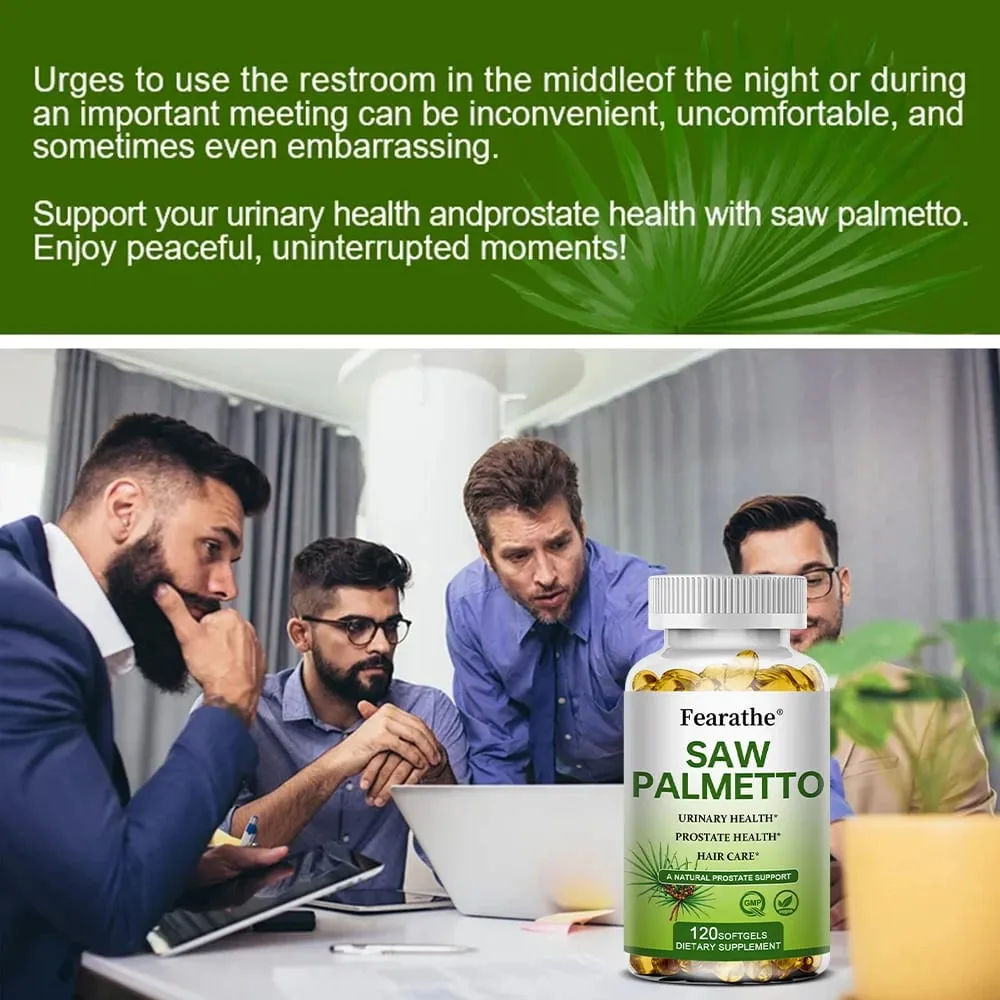 Saw Palmetto Prostate Health Supplement Promote Urinary Tract Function 500mg Per Serving - Vegan Non-GMO Capsules