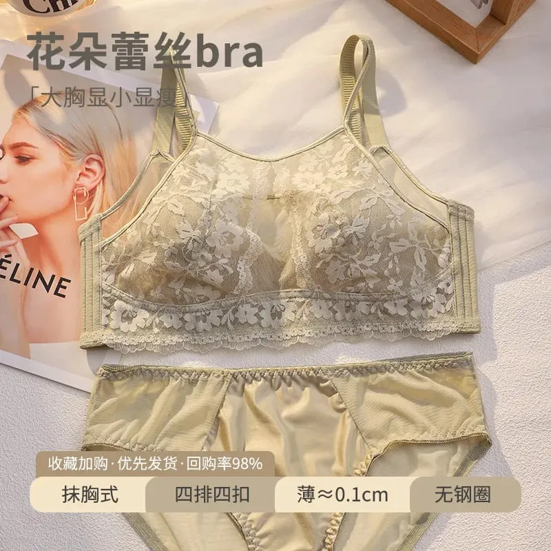 French Style Lace Strapless Bra Women Large Breast Minimizer Slimmer Sexy Beautiful Back Intimates Lingerie Size 34-44 M-XXXXL — image 13