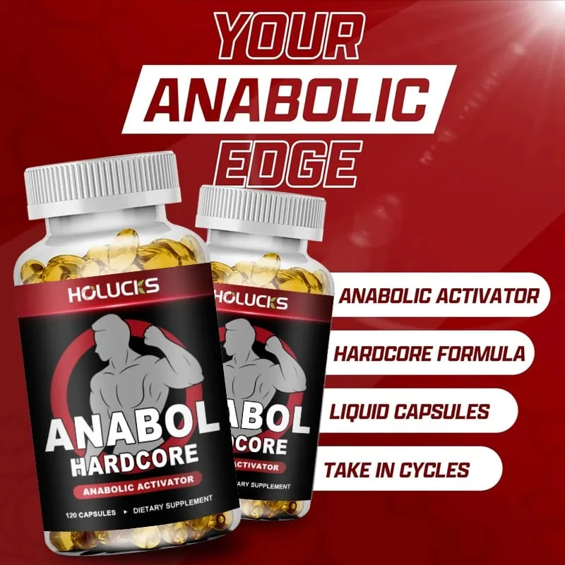 Anabol Hardcore Anabolic Activator Capsules Support Muscle Building Strength Gains & Fat Shredding for Athletes