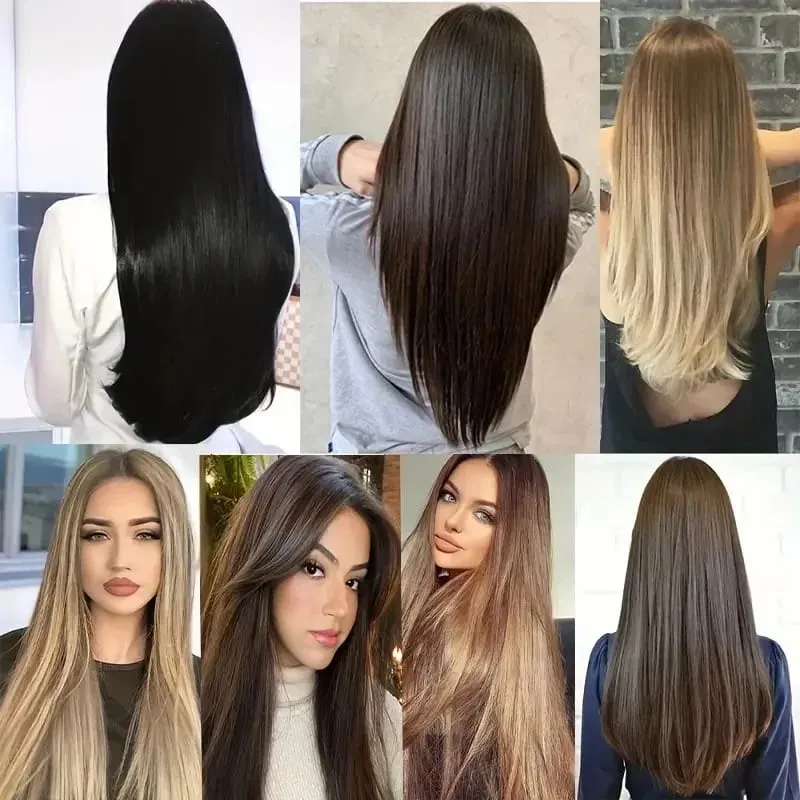24Inch Synthetic 6pcs/set Long Straight Clip-in Hair Extension Heat Resistant Fiber Hair for Women Hair Accessories — image 7