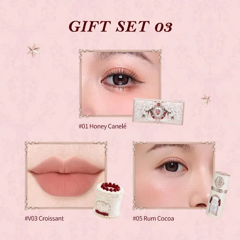 Flower Knows Strawberry Cupid Collection Makeup Gift Set include Make-up Palette+Cake Lip Cream+Liquid Blush