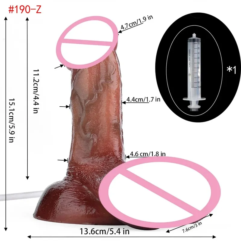 Lifelike Squirting Penis Silicone Ejaculation Large Realistic Dildo With Sucker Skin Touch Anal Sex Toys For Women
