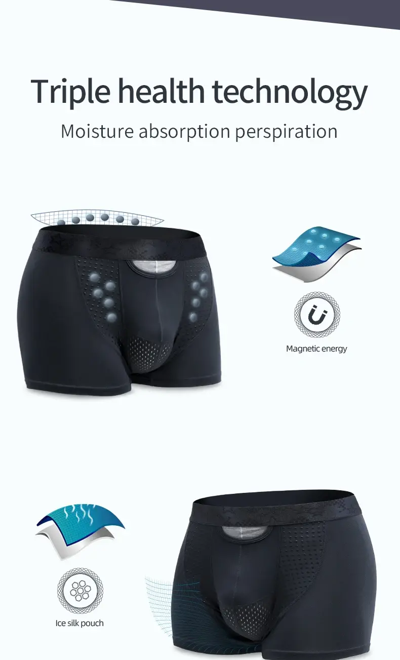 Jingsuogun Elastische Scheiding Ondergoed Mannen Scrotum Ondersteuning Ader Ondergoed Ijs Zijde Pouch Spataderen Boxer Britse Joggingbroek — image 3