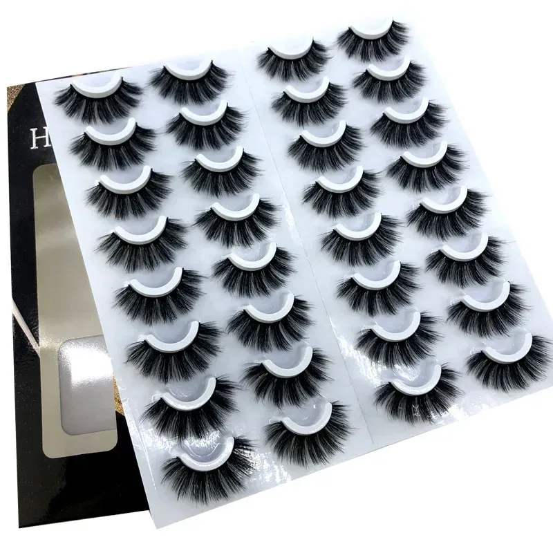 16 Pairs 3D Mink Hair False Eyelashes Natural/Thick Long Eye Lashes Wispy Makeup Beauty Extension Tools