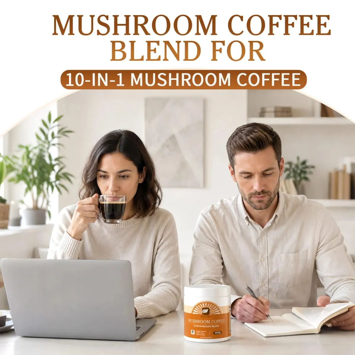 Beworths Reishi Mushroom Coffee Boost Brain Memory and Cognitive Clarity Immune System & Digestion Health Energy Supplement