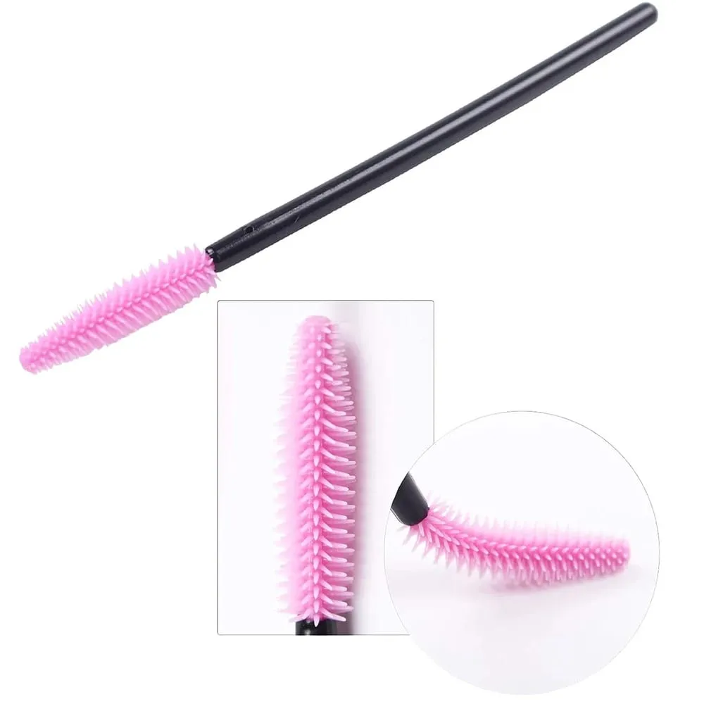 50/100PCS Eyelash Brush Silicone Eyelashes Brushes Mascara Wands Applicators Kits For Lash Extension Eyebrows Makeup Tool