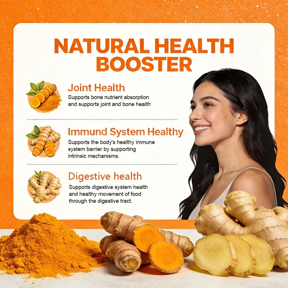 Turmeric and Ginger Root Capsules - Joint Bone and Muscle Health Support Promote Digestion Vegan & Non-GMO — image 6