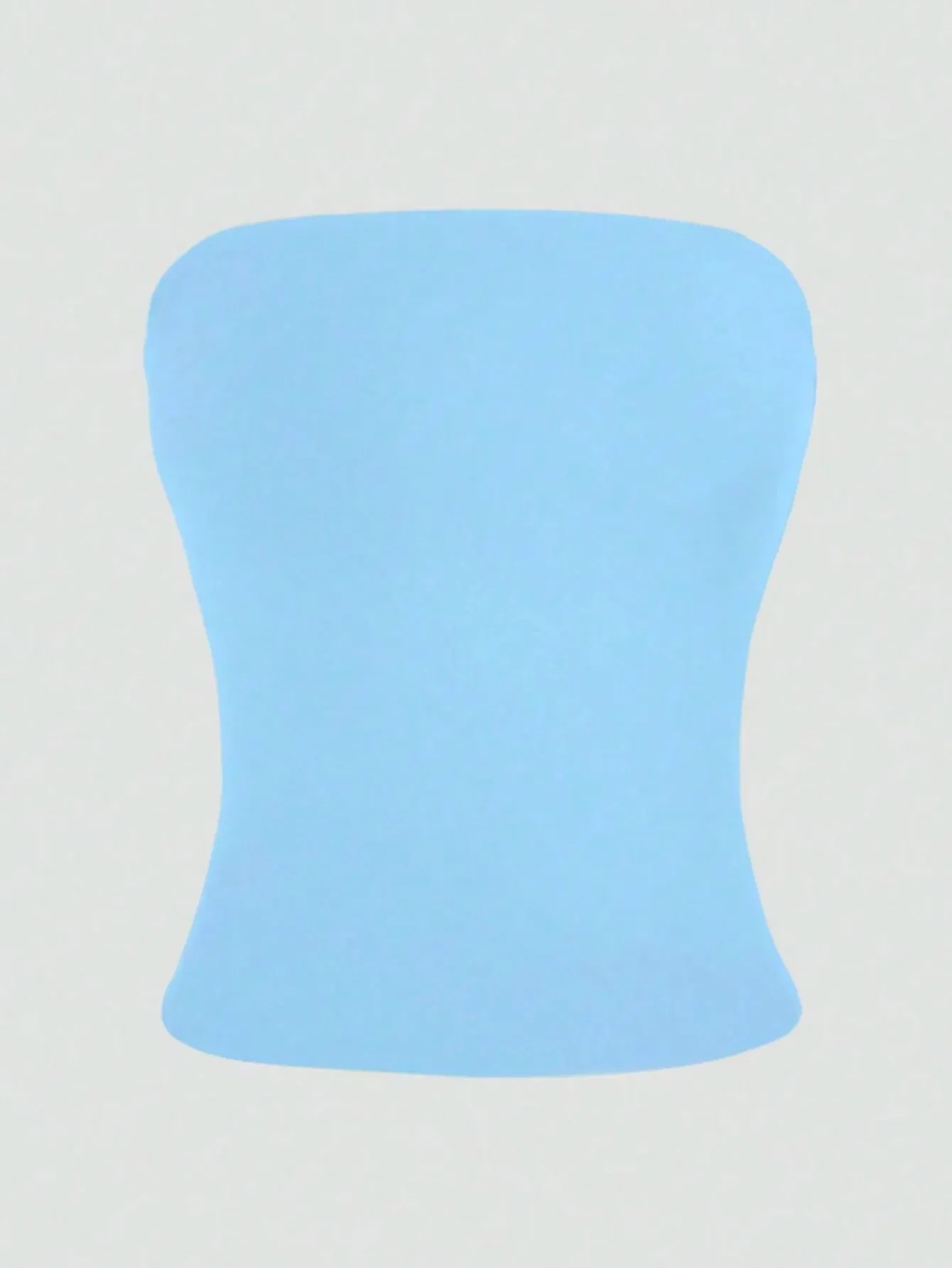 A sexy Basic Strapless Camisole—A Stylish Solid-Color Stretchy and Form-Fitting Light Blue Tube Top. Suitable for All Season