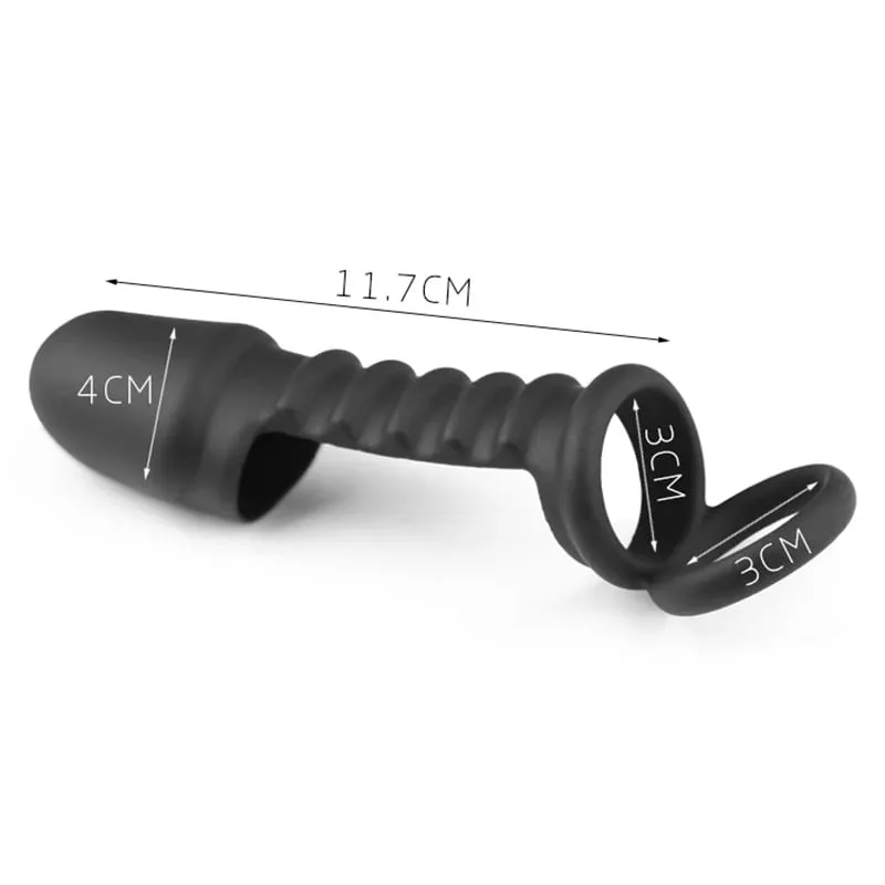 Mannelijke Penis Sleeve Dual Cock Ringen Vertraging Ejaculatie Nozzle Penis Ringen Uitbreiding Herbruikbare Cockring Speeltjes voor Mannen Volwassenen