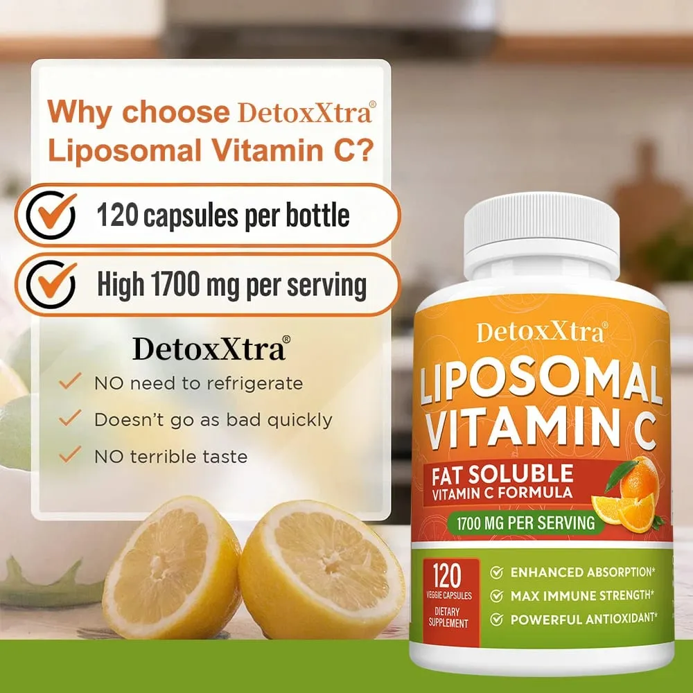 Liposomal Vitamin C 1700mg High Absorption Powerful Antioxidant Supports Collagen Production Immune & Skin Health