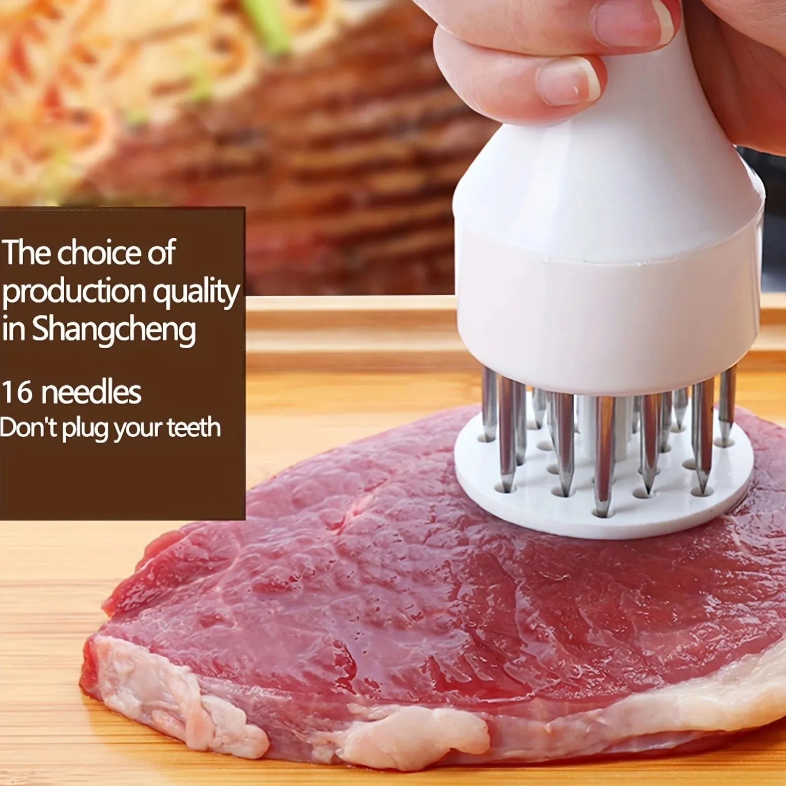 1PC Stainless Steel Steak Meat Tenderizer Hammer Loose Meat Needle Household Punching Daily Tendon Breaker Meat Inserting Needle — image 7