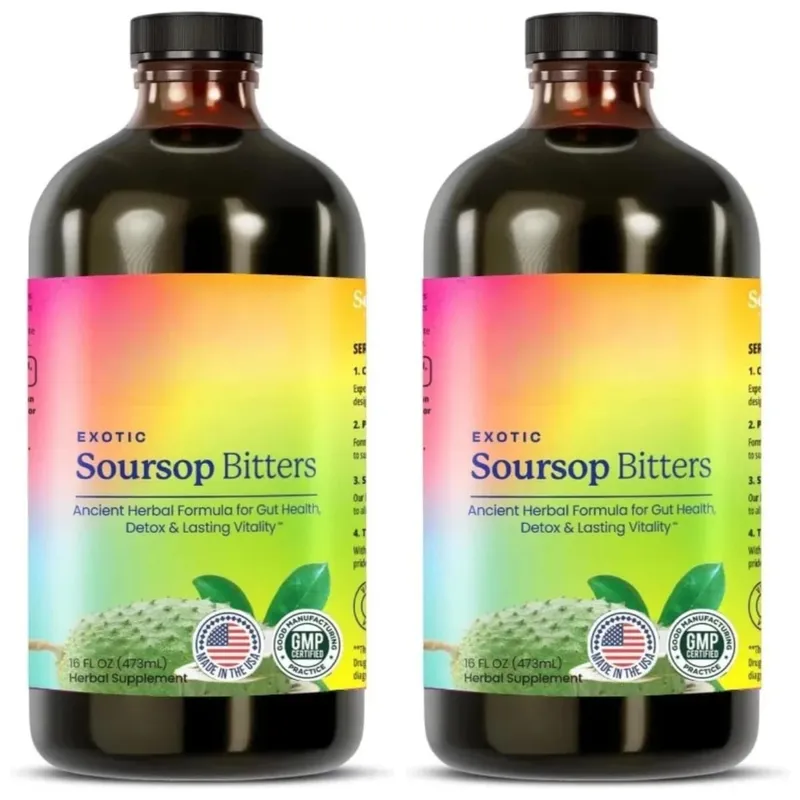 Exotic Soursop Bitters Herbal Wellness Supplement Plant Based Formula 16 Fl Oz (473ml)