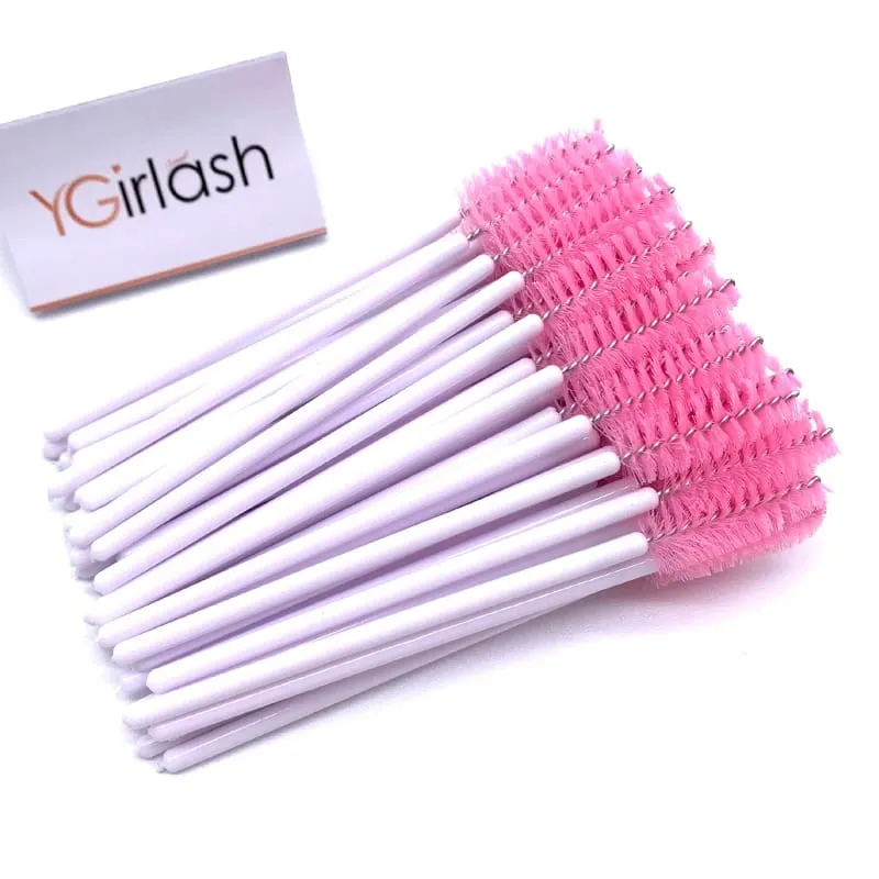 YGirlash 50 個ラッシュ白鳥クリスタルまつげアプリケーター使い捨てダイヤモンドハンドルナイロンマスカラワンドブラシ化粧品ツール