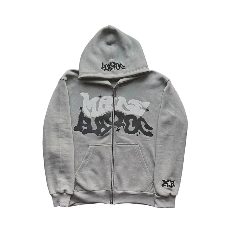 American Retro Star and Letter Printed Zipper Hoodies Women and Men Y2K Spring Autumn Section Lazy Fashion Brand Cardigan Jacket — image 13