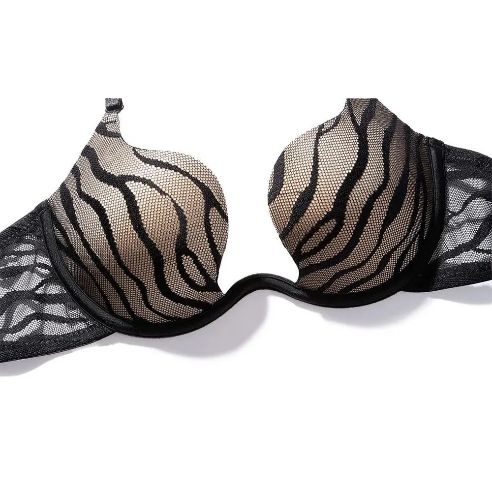 Deep V Push Up Bra Set for Women Summer Small Bust Augment Support Anti Sag Side Flank Control Comfort Sexy Lingerie Suit 32-38 — image 1