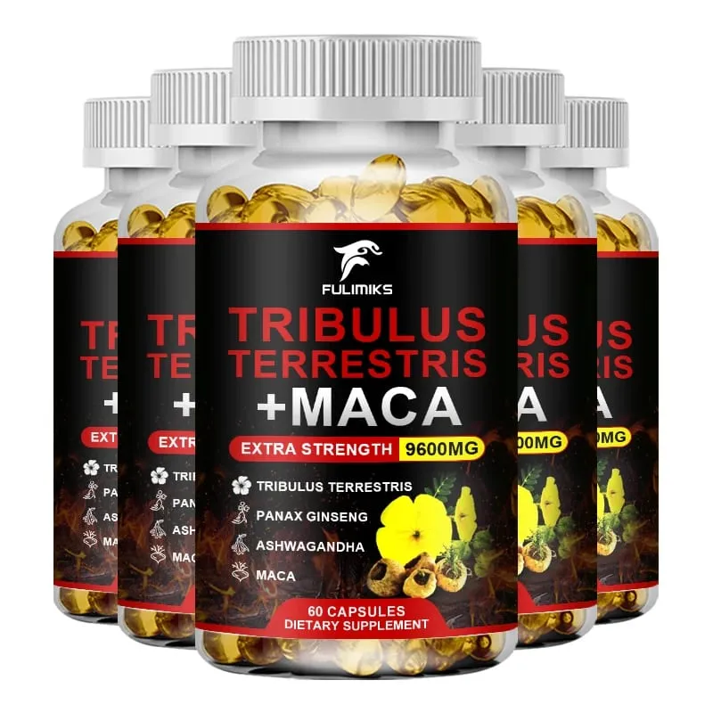 Tribulus Terrestris + Maca Capsules 9600MG with Ginseng & Ashwagandha Supports Energy Stamina & Muscle Performance