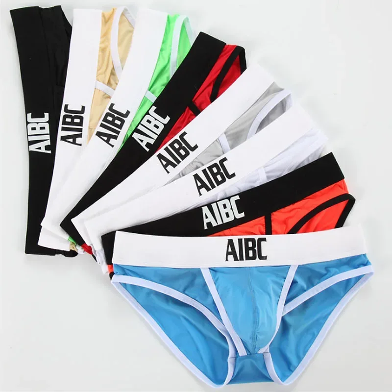 Ice Silk Underwear For Men Big Pouch Open Front Briefs Low Rise Underpants Gun Separation Breathable