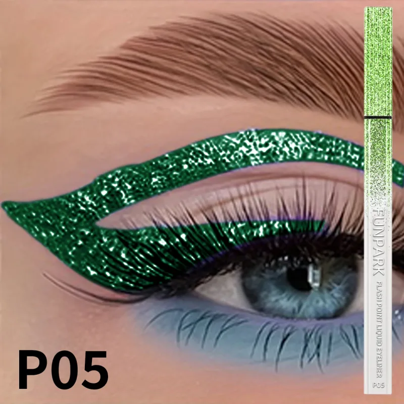 1PC Glitter Liquid Eyeliner Pencil Waterproof Purple Pink Blue Eye Liner Pen Long Lasting Quickily Drying Eyes Makeup For Women
