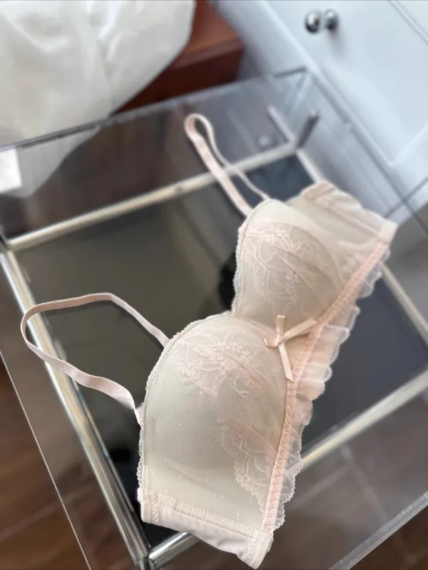 Victoriansk inspireret Demi BH & Knicker Sæt | Sheer Mesh Lace Push Up for lille buste Anti-Sagging | Luksus Lingeri MOYISU Trusse