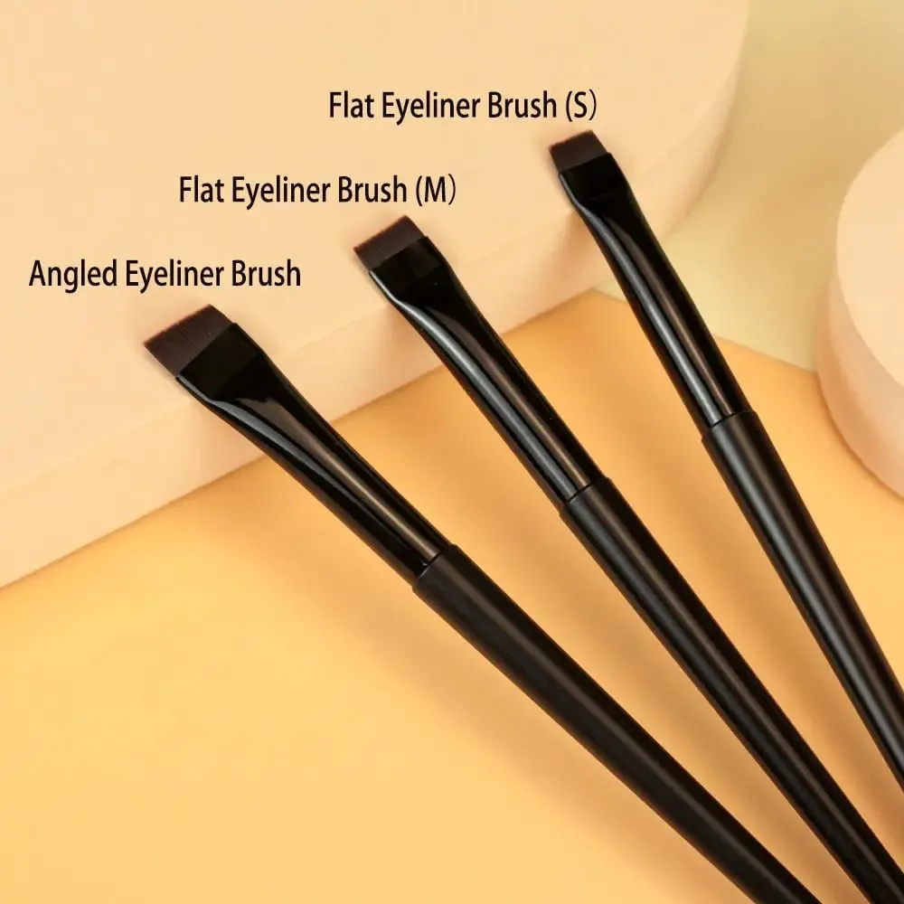 Pennello per cosmetici Strumento per trucco Pennelli per eyeliner angolati fini per principianti Pennello per sopracciglia piatto Pennello per sopracciglia Pennello per trucco a lama