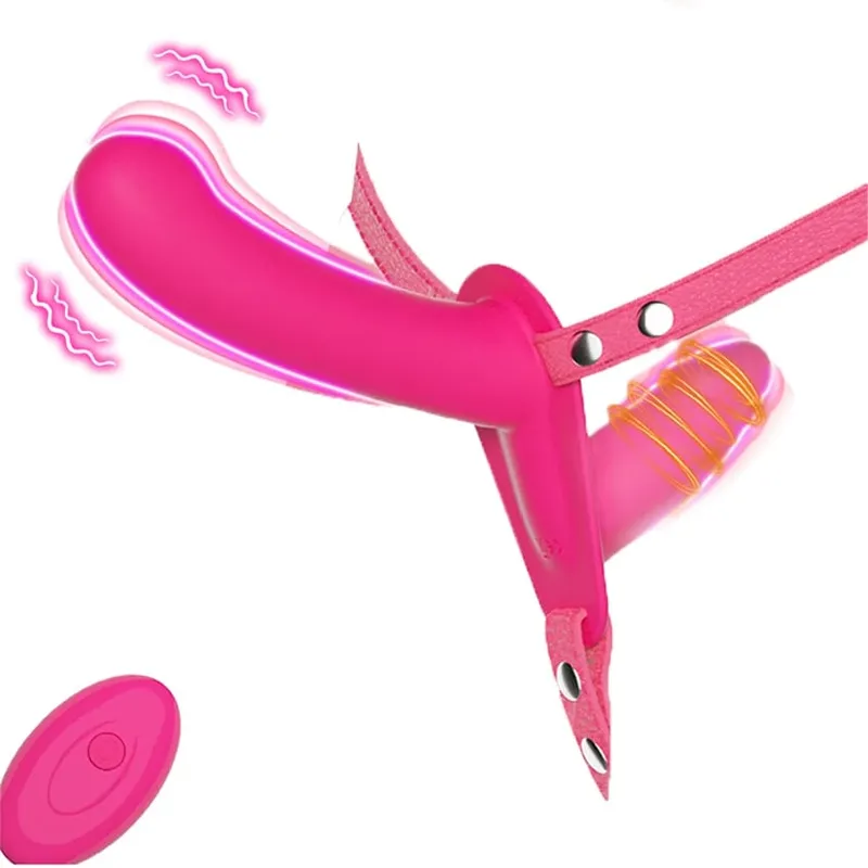 Strap-On Dildo with Adjustable Harness Wearable Realistic Double Dildo Vibrators Adult Sex Toys for Women Lesbians