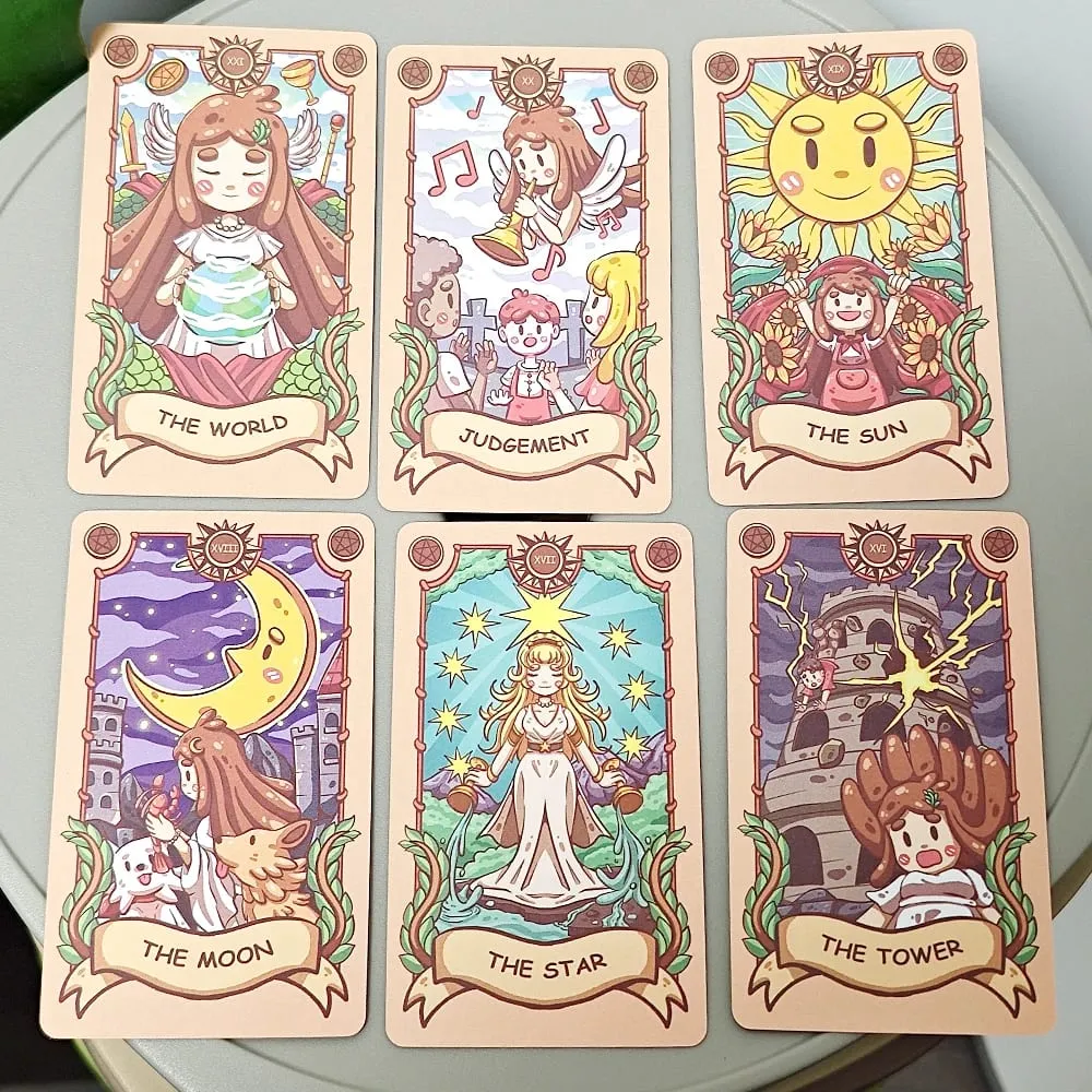 10.3*6cm Joyful Journey Tarot Rider-waite System Cartoon Cute Tarot Deck 79 Pcs Cards (includes 1 Special Card)